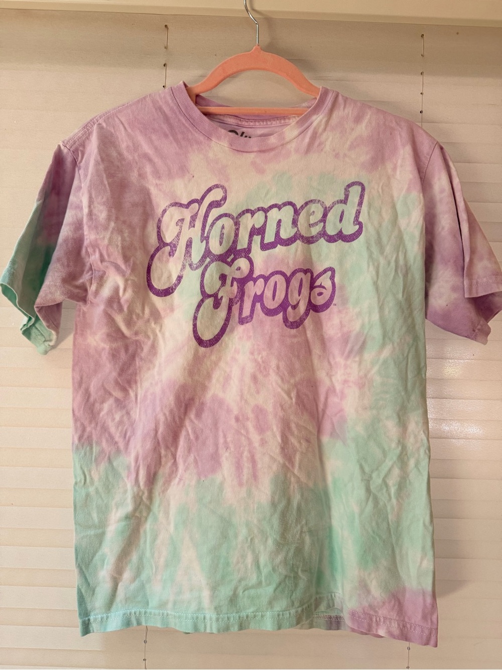 Blue 84 Horned Frogs Tie-Dye Short Sleeve Tee - Purple & Mint